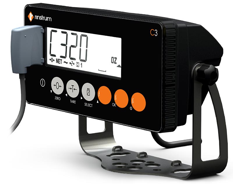 Digital scale with a display and control buttons on a white background