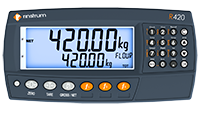 Digital scale with display showing weight measurement