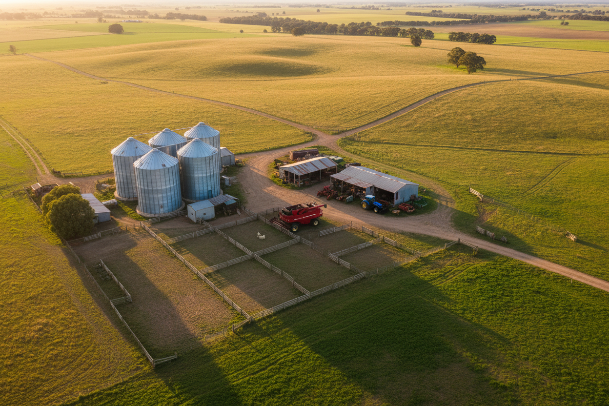 Aerial Farm Drone Shot